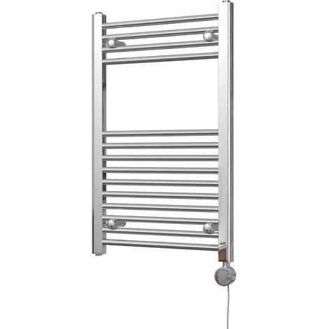 Zennor - Chrome Electric Towel Rail H800mm x W500mm Straight 200w Thermostatic (1/3)