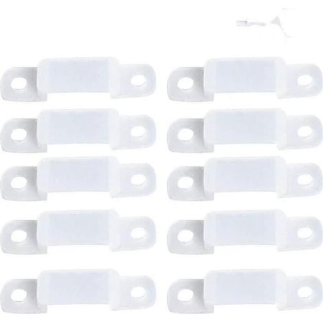 100 clips de fixation en silicone pour barres lumineuses LED (12 mm) (1/5)