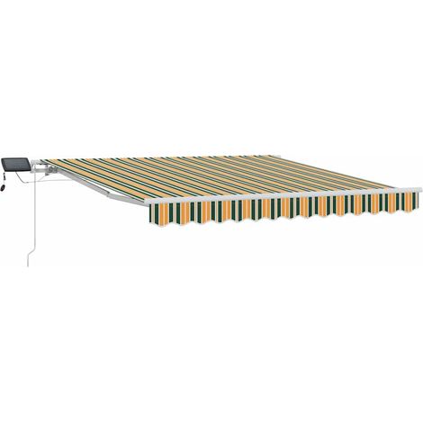 Maison Exclusive - Tenda retrattile Verde e giallo 350 x 250 cm (1/5)