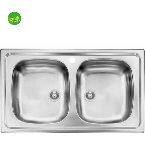 Lavello da incasso in acciaio inox 2 vasche modello mondial cm.86x50 profonditÀ vasca: 15 cm HIDROS (1/2)