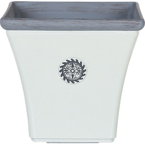 Maceta blanco azul 37 x 37 cm resistente a la intemperie Elateia
