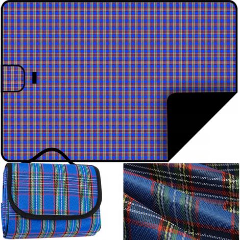 TG64612 Coperta da picnic, tappetino da picnic, impermeabile, per turisti, spiaggia, 145x80 cm, a quadri (1/5)