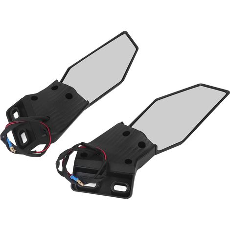 Rétroviseurs latéraux pivotants pour moto, style aileron, avec clignotants LED, finition fibre de carbone, compatibles Ninja 400 et 650 (1/5)