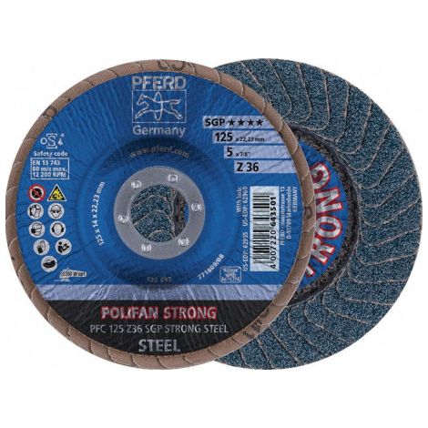 Disque à lamelles POLIFAN Z SGP STRONG STEEL D. 125 mm granulation 50 conique IN (Par 10)