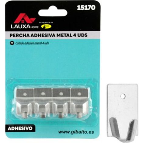Perchas Adhesivas Metal Lauxa Home 4 Uds. Acero Inoxidable Minimalistas