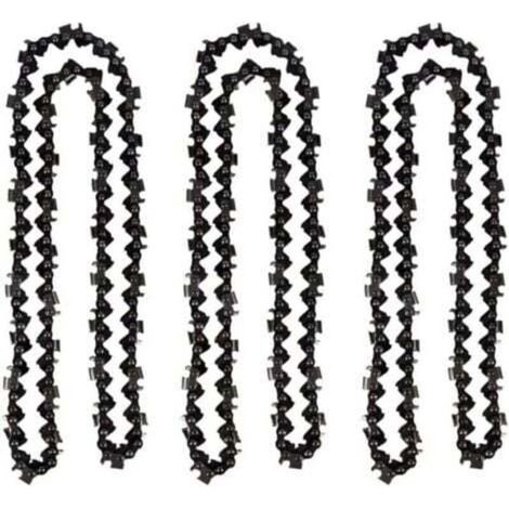 Lot de 3 Chaîne de tronçonneuse de 50 cm 0.325" 1,5 mm 76 maillons d'entraînement - compatible avec Timberpro 62CC, Hyundai et autres TRIMEC-DOU