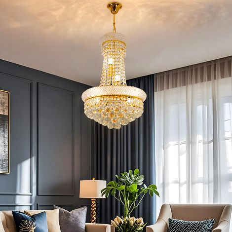 Empire Style Modern Glam Chandelier with Large Crystal Pendant Round 41cm (1/5)