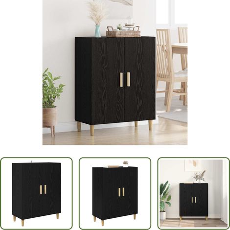 vidaXL Sideboard Schwarz - Sideboard Schwarz Eichen-Optik 70 x 34 x 90 cm Holzwerkstoff (1/5)