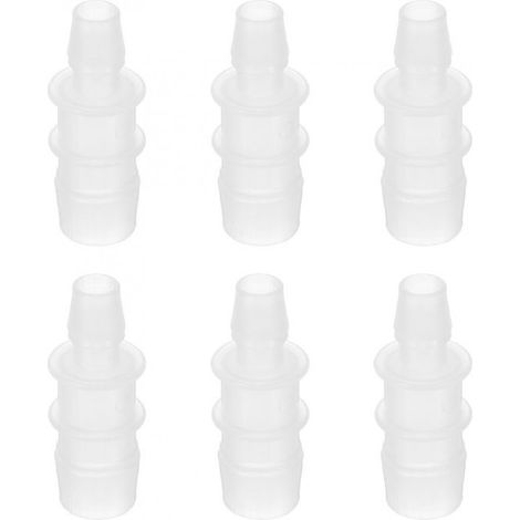 Réducteur à embout cannelé, lot de 6 raccords de tuyau de diamètre intérieur 5/8" à 3/8", raccord en plastique, adaptateur pour air, eau, carburant, gaz et aquarium, blanc (1/4)
