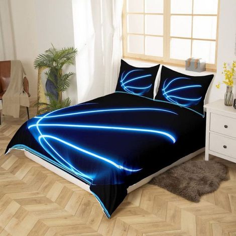 Housse De Couette - Basketball - 220x240 cm - Microfibre - Fermeture Eclair - Adulte - 3 Pièces (1/5)