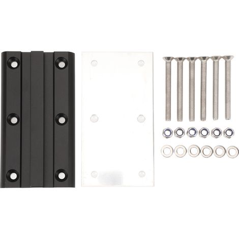 Ortviai Support amovible pour pied de table en aluminium anodisé noir – 6 fixations M8, compatible camping-car, bateau et yacht (1/5)