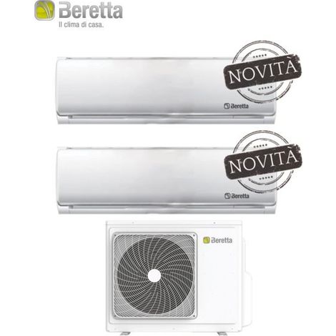 Climatizzatore Condizionatore Beretta Dual Split Inverter serie BREVA 12000+12000 btu R-32 con UE 18000-2 Wi-Fi Optional Classe A++