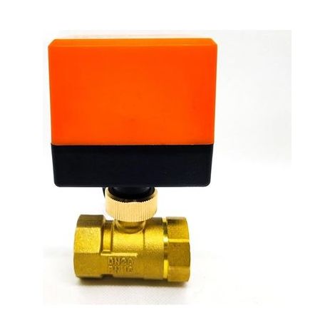 Vanne à boisseau sphérique électrique en laiton, électrovanne de chauffage par le sol à deux voies pour climatisation, adaptée pour DN20, AC220V trois fils deux commandes 4N (1/5)