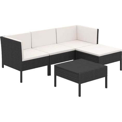 Maison Exclusive - 5-tlg. Garten-Lounge-Set mit Auflagen Poly Rat (1/5)