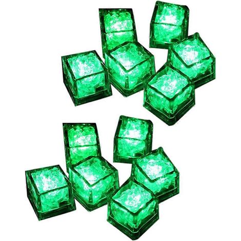 12 glaçons LED étanches, brillants dans le noir, parfaits pour décorer les bars, les clubs et les soirées arrosées. (1/5)