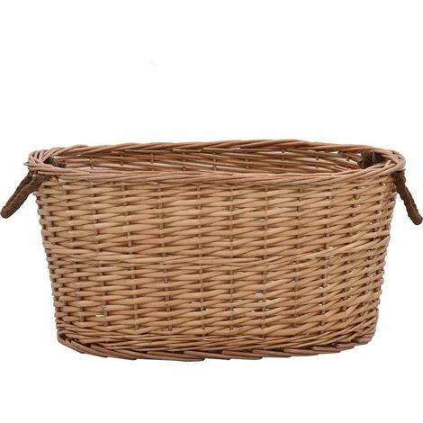 Maison Exclusive - Cesta per Legna con Maniglie 56x40x28 cm Salice Naturale (1/5)
