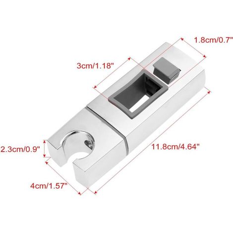Support Coulissant de Pommeau de Douche pour rail-18 x 30mm-rectangulaire, Support de Douche à Main Remplaçable carré, Support de Douchette ABS Chromé pour Salle de Bain-DPZO (1/4)