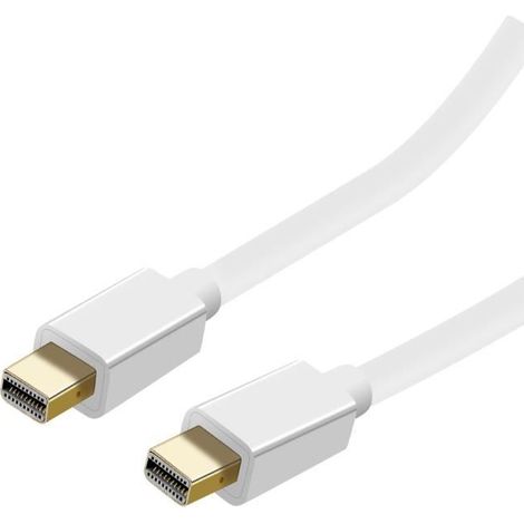 Câble Vidéo Mini DisplayPort - Haute Résolution 4K - 1.8m - Mâle vers Mâle - Blanc (1/3)