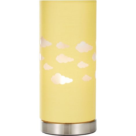 Litecraft Glow Cloud Table Lamp With Ochre Cylinder Shade - Satin Chrome (1/5)