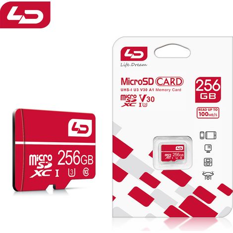 Carte mémoire TF haute vitesse LD 256 g pour téléphone portable, enregistreur de conduite, caméra, carte mémoire SD (1/5)