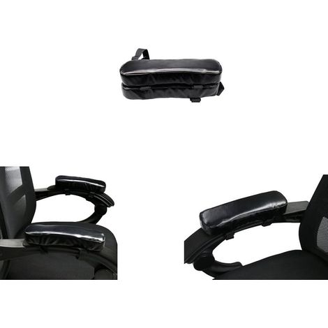 2pcs PU Armrest Pads Elbow Support Elbow Pillow Memory Foam Armrest for Office Chair and Gaming Chair Chair Arm Cushions (Black) (1/5)