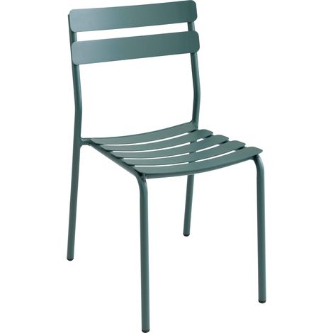 Chaise de terrasse en aluminium vert foncé (1/5)