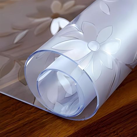 Nappe de Table Transparente en PVC Protection imperméable pour Bureau Personnalisable Plastique 40cm x 40cm Épaisseur:1.6mm (1/5)