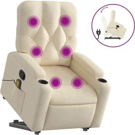 Fauteuil de massage inclinable en tissu beige (1/5)
