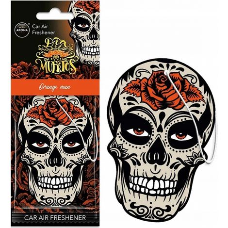 Ambientador aroma CAR muertos Calavera Hombre Naranja Isla Madera a la deriva