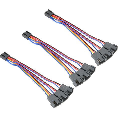 3-teiliges Lüfteradapterkabel, 3-in-1-Motherboard-Konverter 4-Pin auf 4-Pin 3-Pin (1/5)