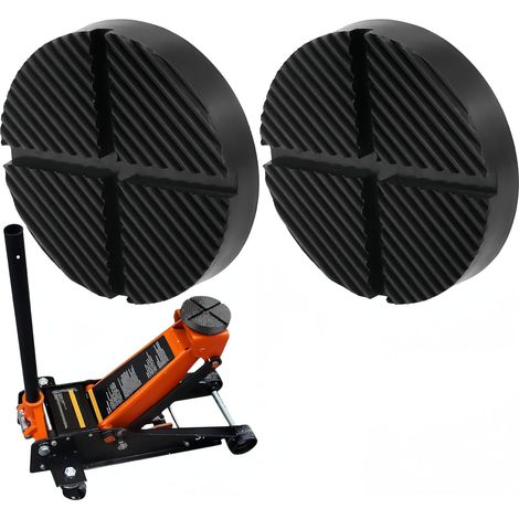 2 pièces universelles pour cric hydraulique, coussinet en caoutchouc, couleur noire (1/4)