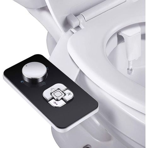 Accessoire de bidet, siège de toilette bidet non électrique à eau froide avec contrôle de pression, double buse autonettoyante rétractable compatible (1/5)