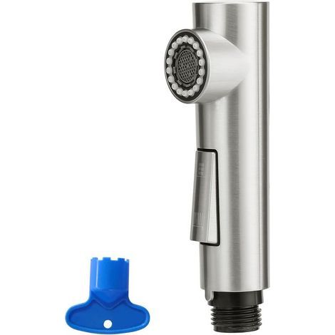 Robinet Cuisine de Rechange Douchette Tête de Robinet Amovible Universelle En Acier pro Tête 2 Types de Jet Douchette, Nickel brossé (1/4)
