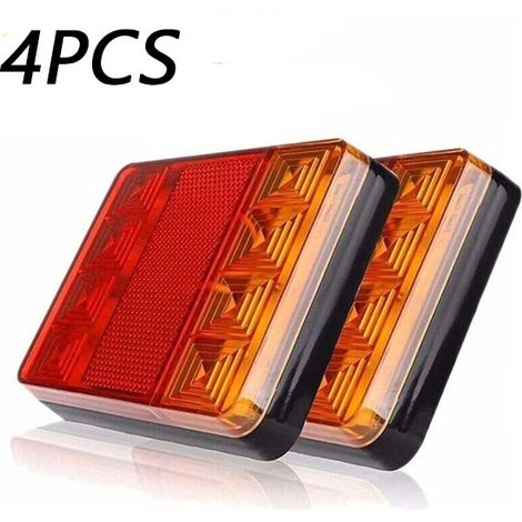 4 Stück Anhänger-Rückleuchten, LED-Rückbeleuchtung, Bremsleuchte, wasserdicht, Universal-Signalanzeige für LKW, Wohnwagen, Van, Boot, Auto-Styling, Warnung, 12 V (8 LED), dolaso (1/5)