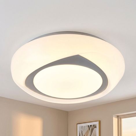 Plafonnier LED pour couloir, fixation fixe, blanc mat, métal, D 35 cm (1/5)