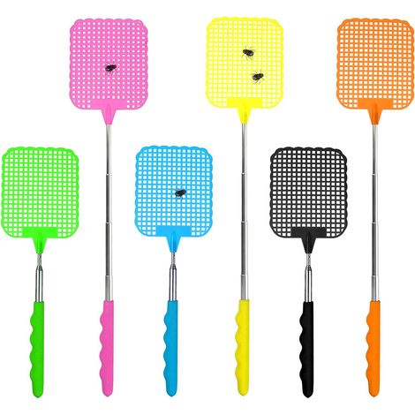6 Stück Tapetteà Mouche Multicolore Tapette à Mouche Extensible en Plastique Tapette A Mouche pour Mouches Moustiques Et Insectes (1/5)