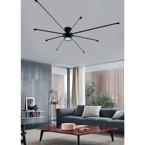 TrAdE Shop Traesio - Lampadario Soffitto Led 43w Plafoniera Moderna Nero Luce 6500k 3000k 4000k Pn-27n - -Bianco Naturale -