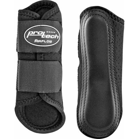 Coppia di stinchiere S-Lite anteriori in neoprene anatomiche con sistema di aerazione AirFlow: M, Nero (1/2)
