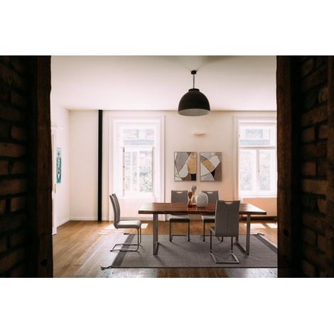 Tappeto da interno Chathu Fronte in lana e retro in cotone. -200 x 300 cm / Grigio (1/5)