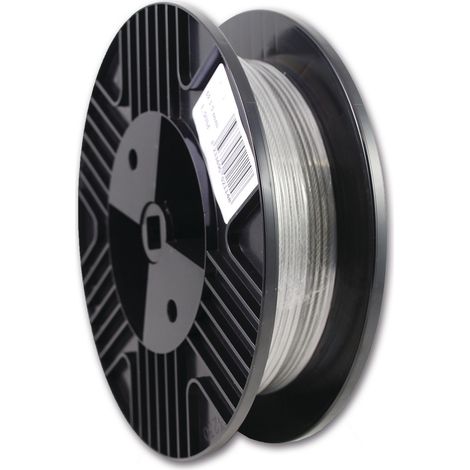 Câble acier galvanisé gainé PVC 7x7 diamètre 3/4mm âme métal cylindre de 50m - CHAPUIS - BC2