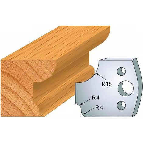 Jeu de 2 Fers Profilés Acier HT 40 x 4 mm - N°043 Congé + doucine - Outil de menuiserie - Diamwood (1/2)