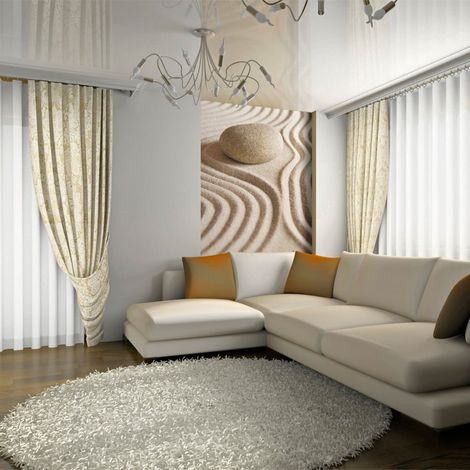 Papier peint sable et galet zen - 300 x 230 cm