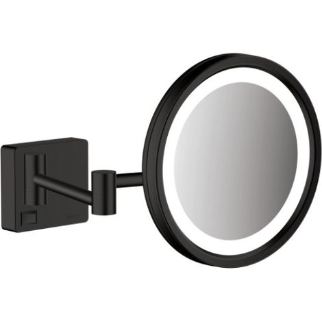 Hansgrohe AddStoris - Wand-Kosmetikspiegel mit LED Leuchte, schwarz matt 41790670 (1/4)