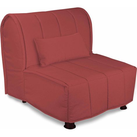 EVERGREENWEB - Divano letto Materasso singolo 80x190 in Waterfoam Ortopedico Prontoletto con Rivestimento sfoderabile e lavabile Cuscini supersoft abbinati color ROSSO - Evening (1/2)