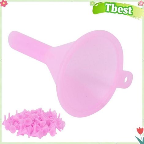 Tbest Entonnoir de distribution de parfum 100Pcs Mini Plastic Funnel For Perfume Dispensing And Toner beaute palette Rose (1/5)