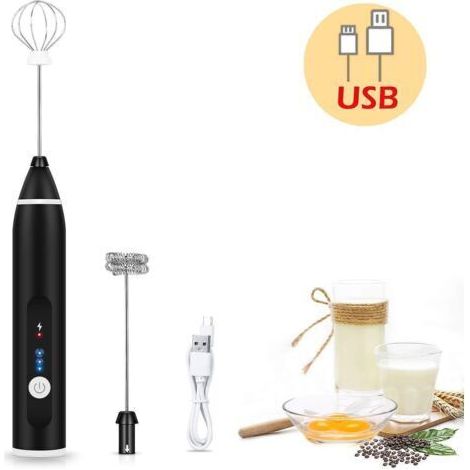Rechargeable coffee mixer/whisk with cappuccino, hot chocolate, egg whisk, and handheld milk frother (1/5)