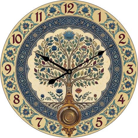 Orologio da parete con pendolo Albero della Vita blu 58 cm (1/5)