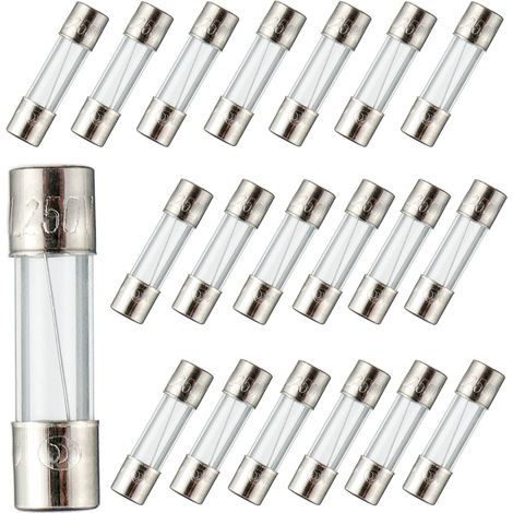 250 V, 5 x 20 mm, 5 A, 250 V, flinke Sicherungen, 5 Ampere, 250 Volt, 0,2 x 0,78 Zoll, Glasrohrsicherungen (20 Stück pro Packung)