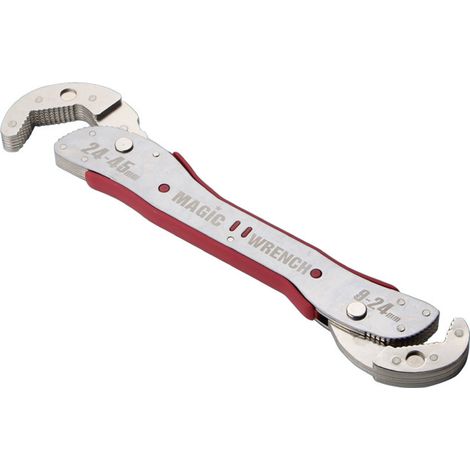 Clé Flexible Clé Magique Multifonctionnelle Clé à Double Extrémité Réglable 9-45mm Pour Artisan Plombier Argent Clé Accessoires, 1pc Argent Taille 2905312mm (1/4)