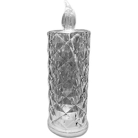 Bougies LED en faux cristal, veilleuse sans flamme, motif rose, projecteur de bougies pour la maison Q (1/5)